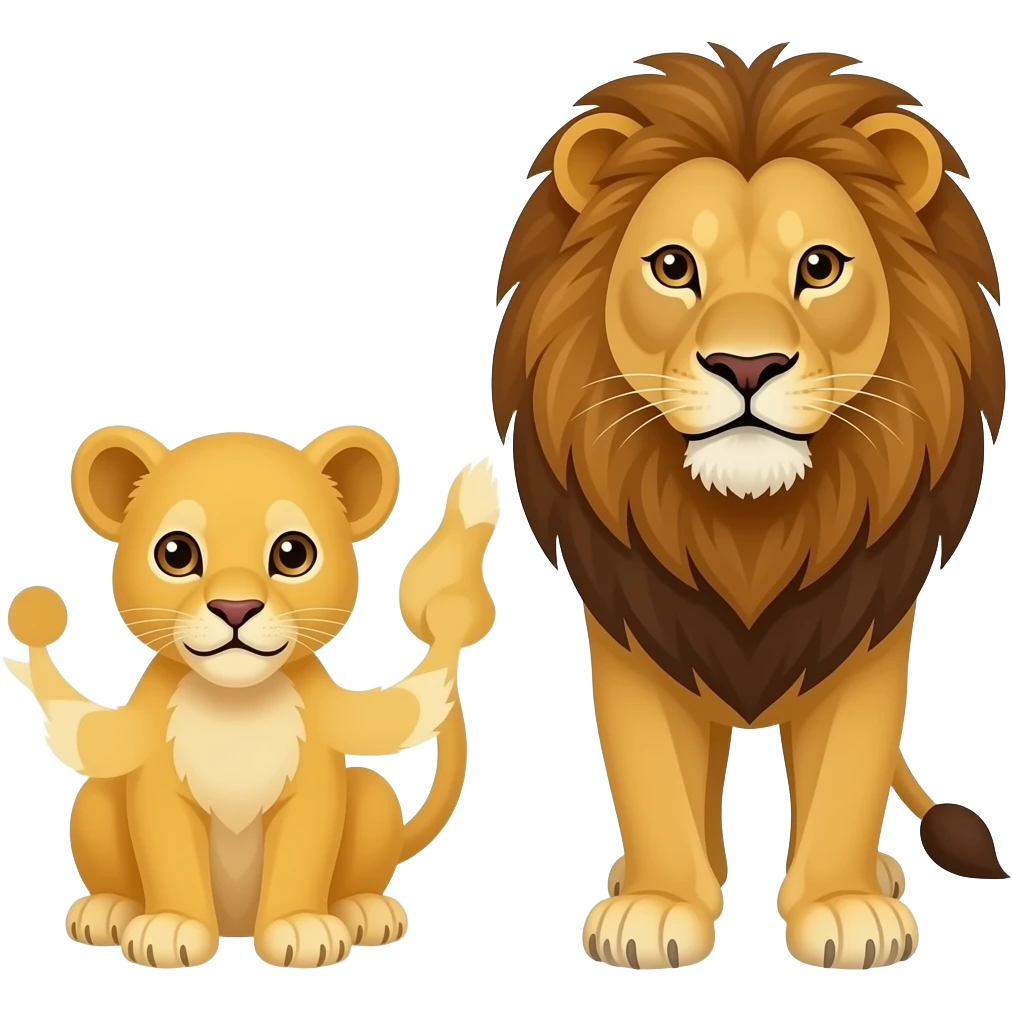 Lion and cub emoji