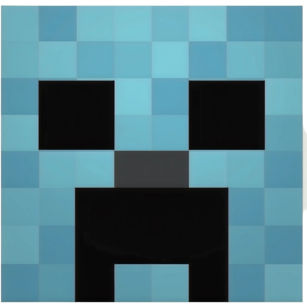 a minecraft blue creeper face emoji