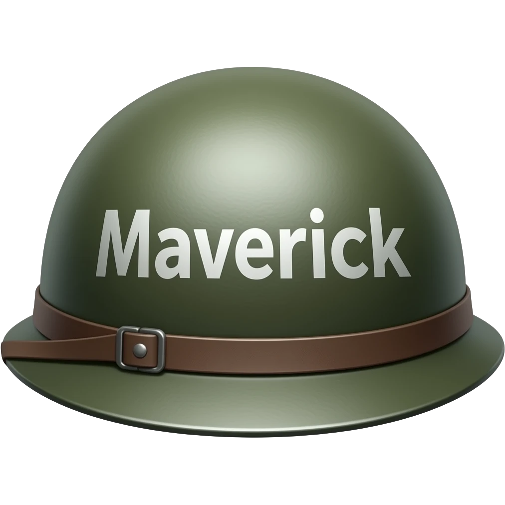 Real war helmet with maverick written on it change the colour emoji
