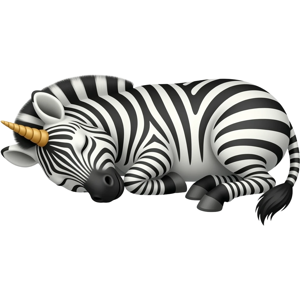 unicorn Zebra lying down Sleeping emoji