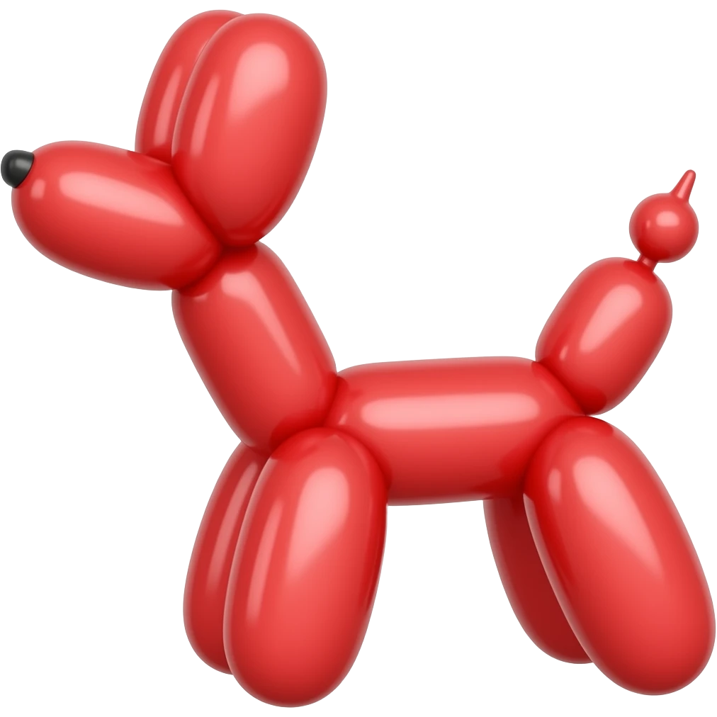 Red Ballon dog emoji