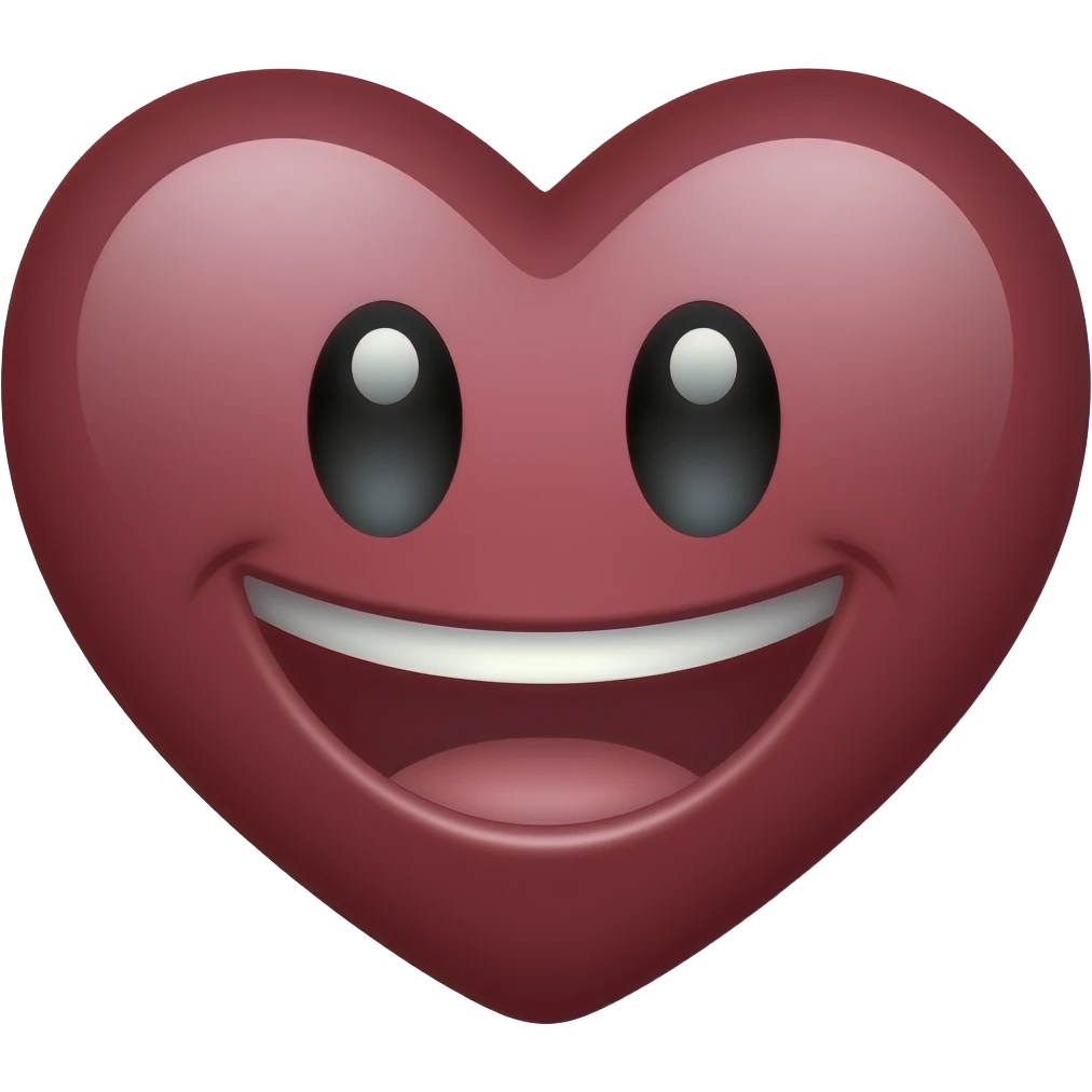 laughing maroon heart emoji