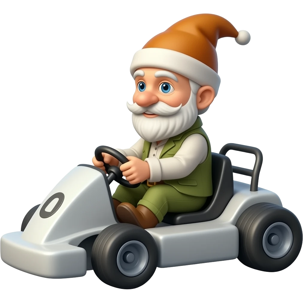 Dwarf driving a go cart emoji