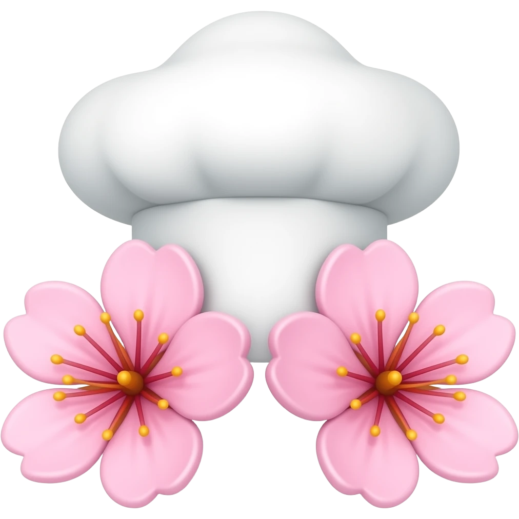 Sakura pink flowers with a Chef hat! emoji