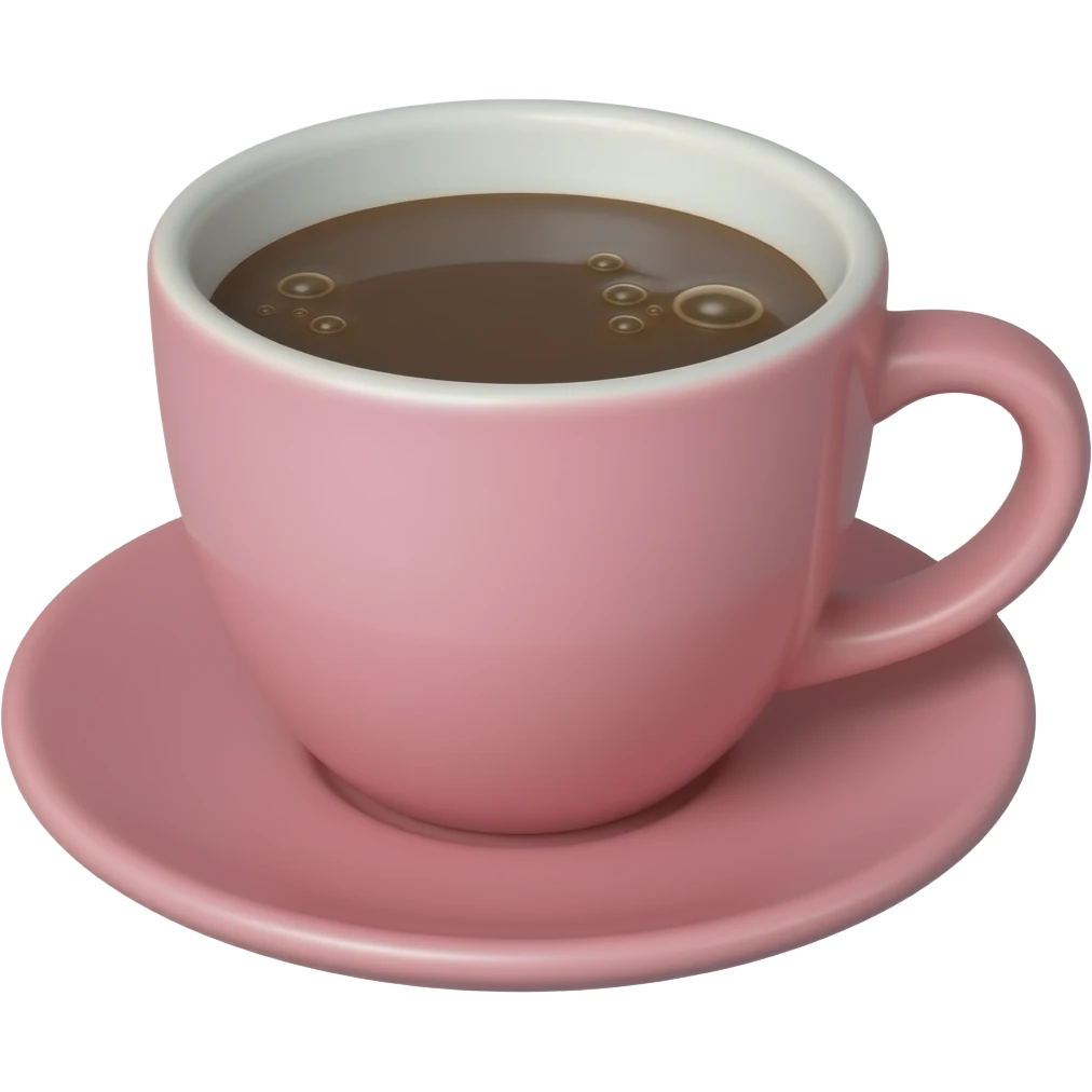 Tasse de café rose avec du café deans et March emoji