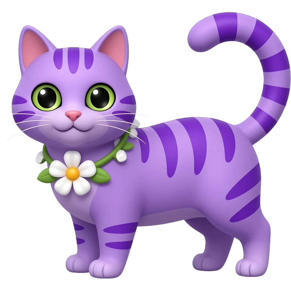 purple cat flower emoji