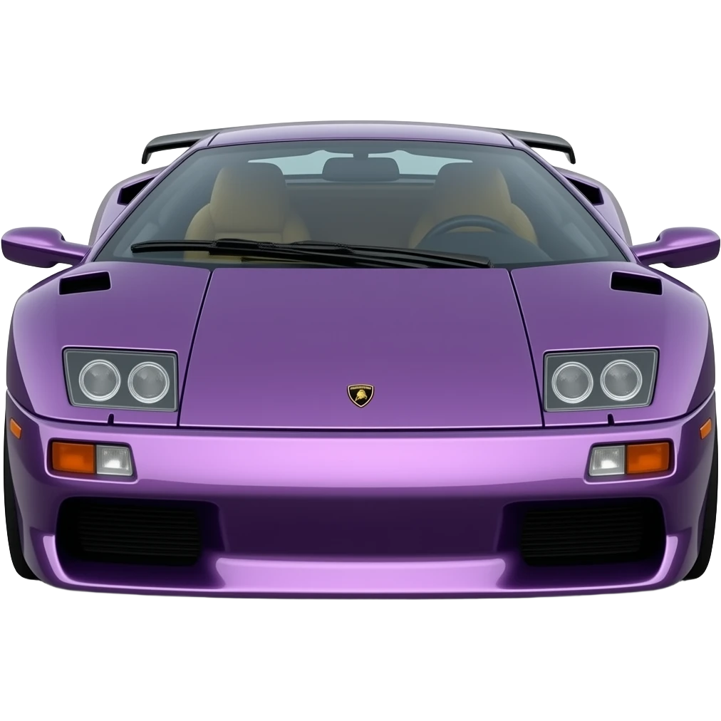 metalic purple lamborghini diablo SE30 front , hyper real, highly detailed emoji