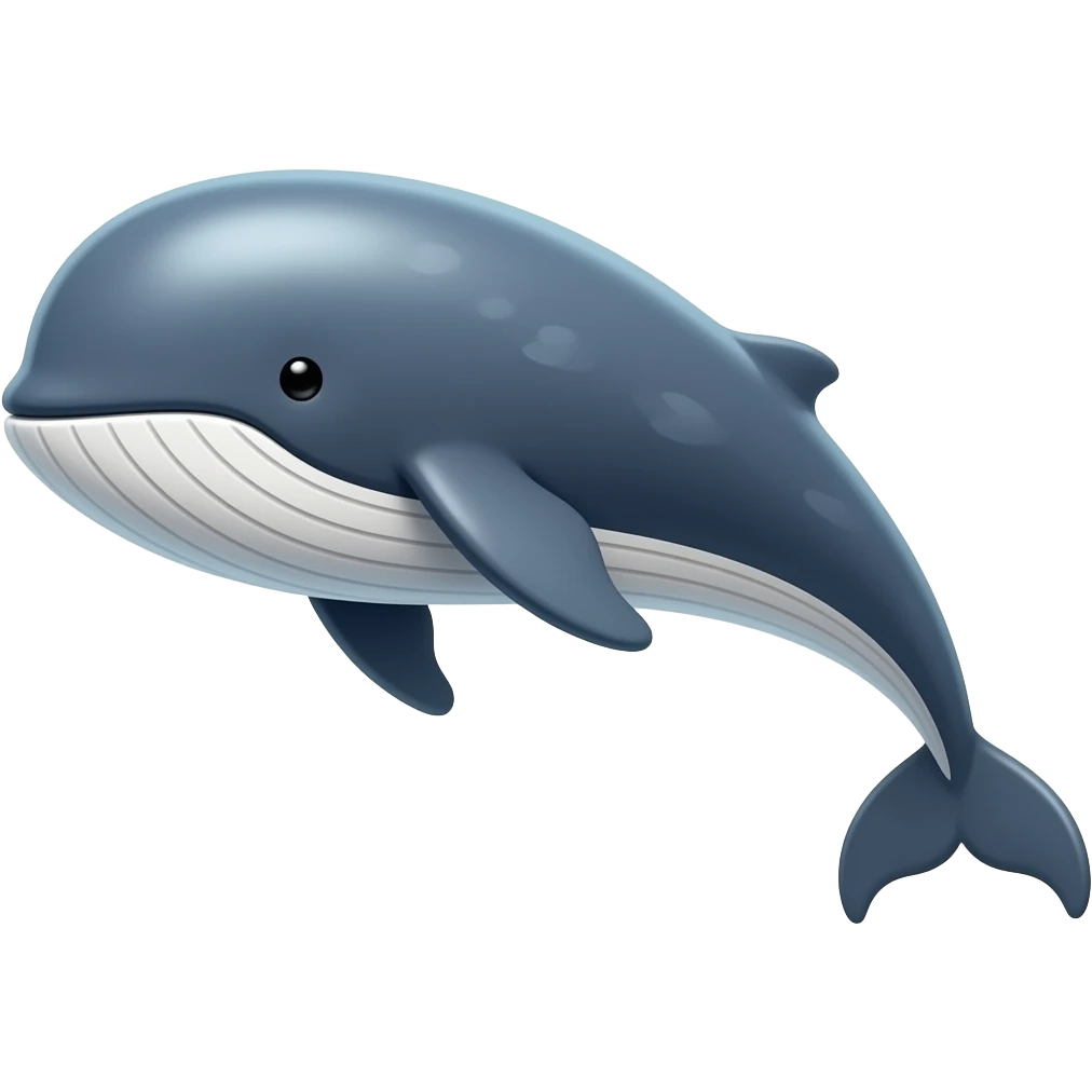 Create high-quality glossy emojis with a vibrant modern style.Make the emojis look premium, shiny, and eye-catching with bright highlights, smooth gradients, soft reflections, and glowing details. Whale  emoji emoji