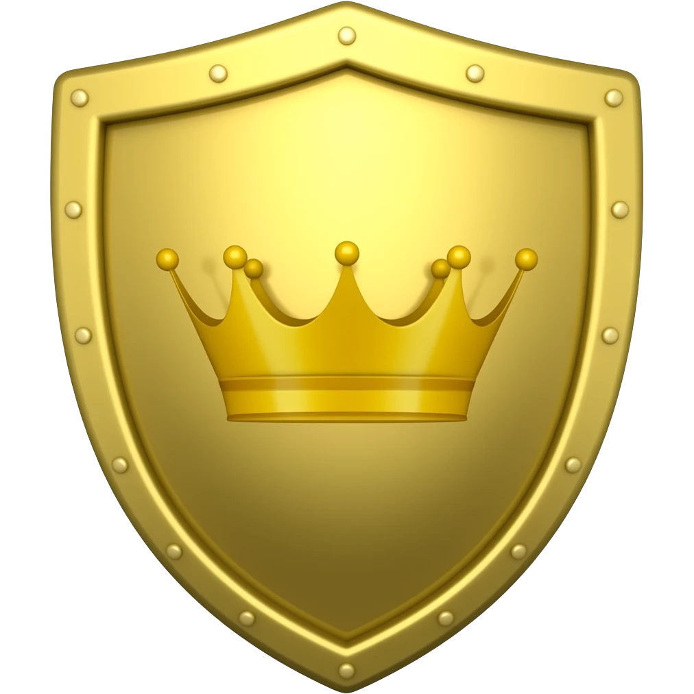 Quero un emoji de un escudo de oro con una corona en medio emoji