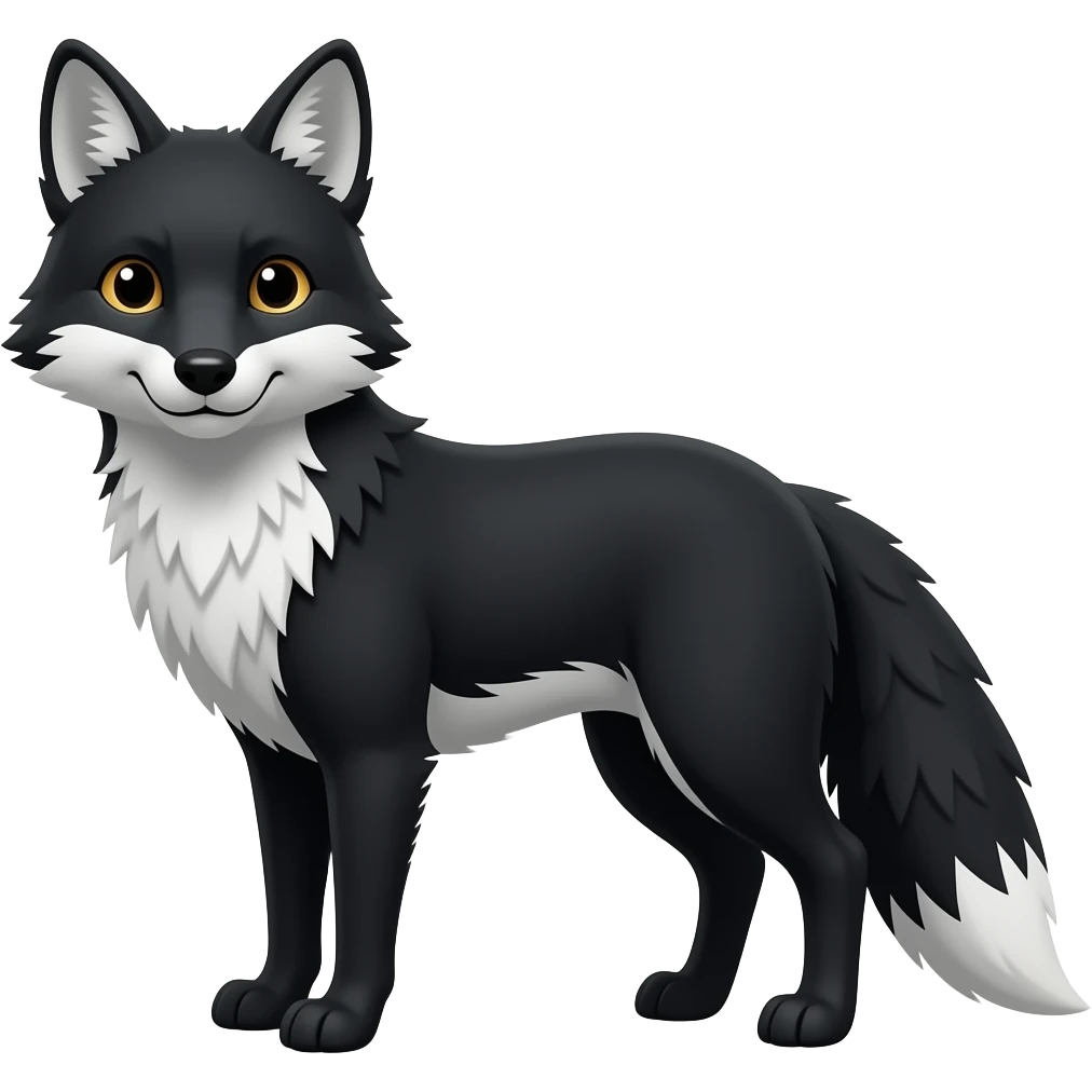 🦊 сделай черным это эмодзи не добавляя лишних деталей, просто перекрась цвет emoji