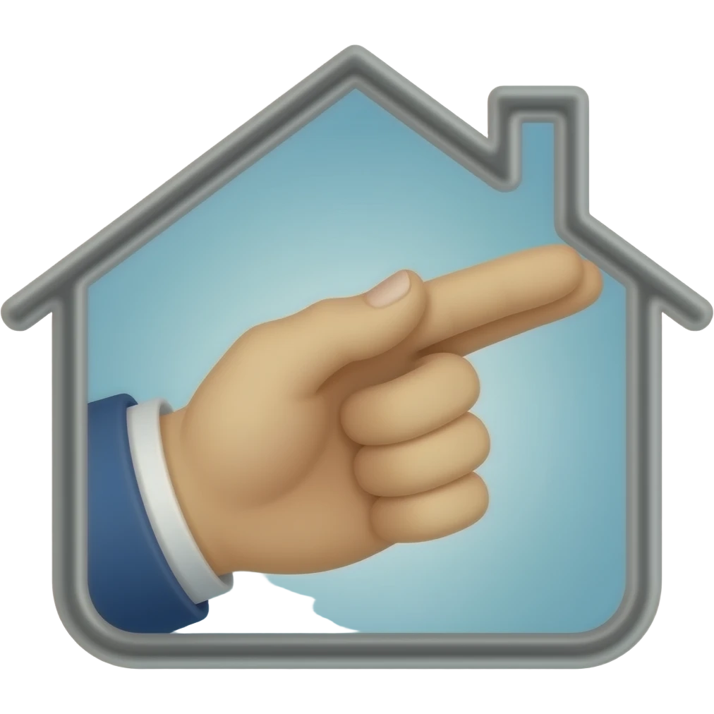 saluting hand inside a home, not a person, super simple form, not 3d, suitable for a logo emoji