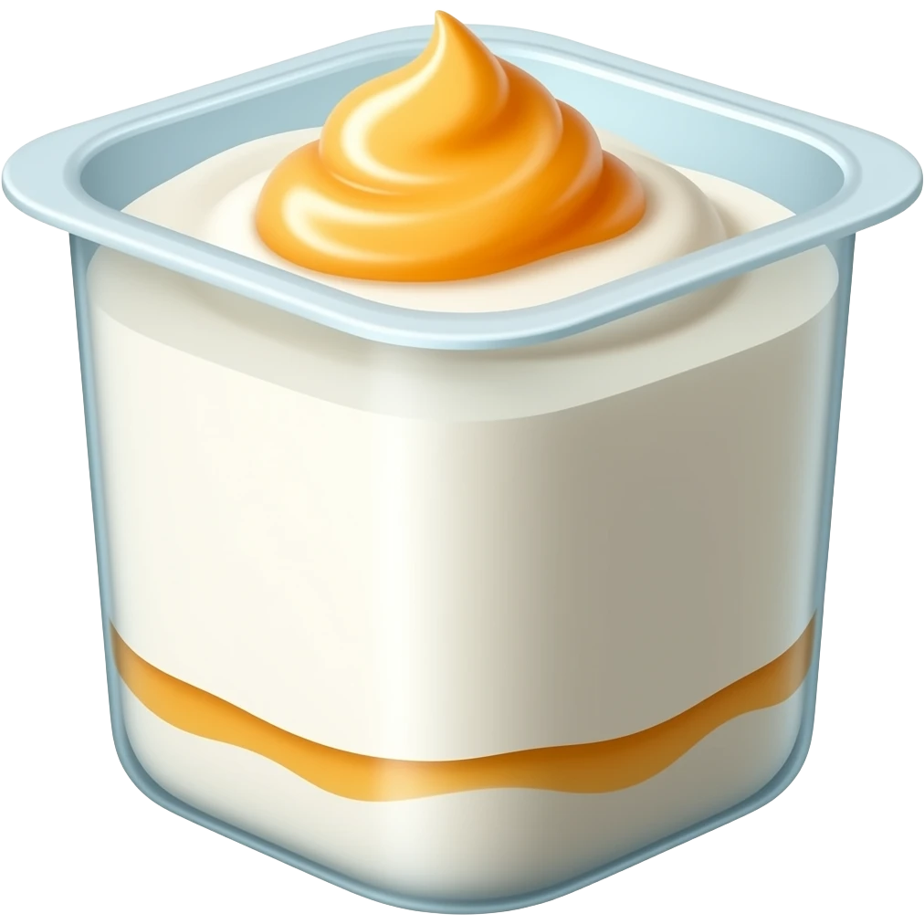 Container of peach yogurt emoji