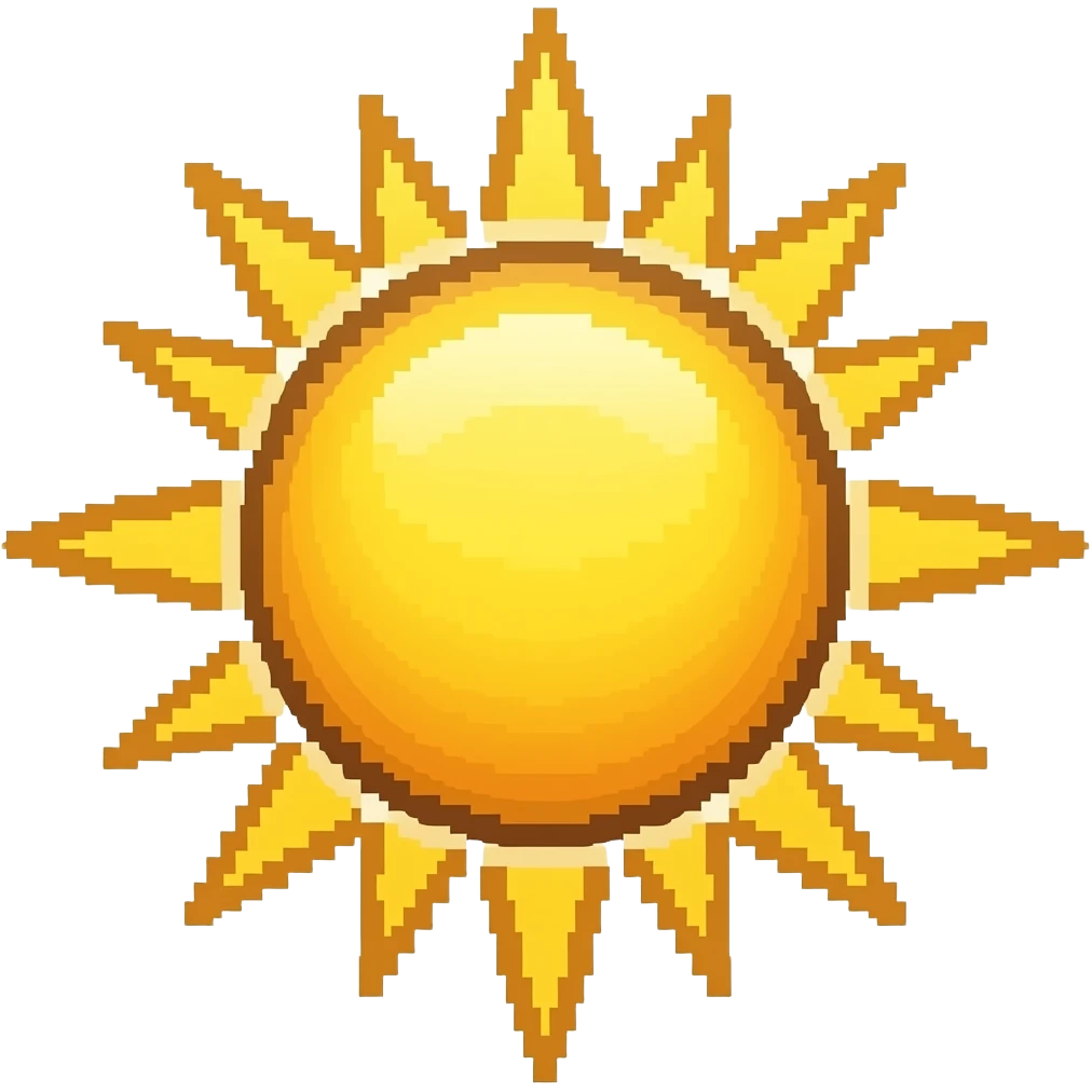 pixeled sun emoji