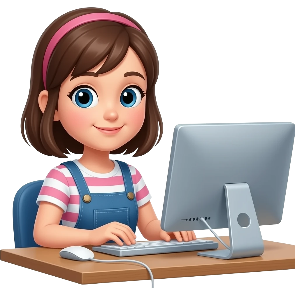Girl working on computer emoji