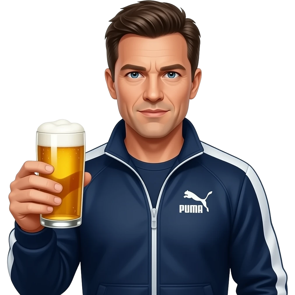 Джейсон Борн в спортивном костюме puma с пивом emoji