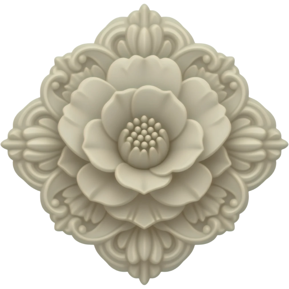 vintage rococo beige dainty floral statue emoji