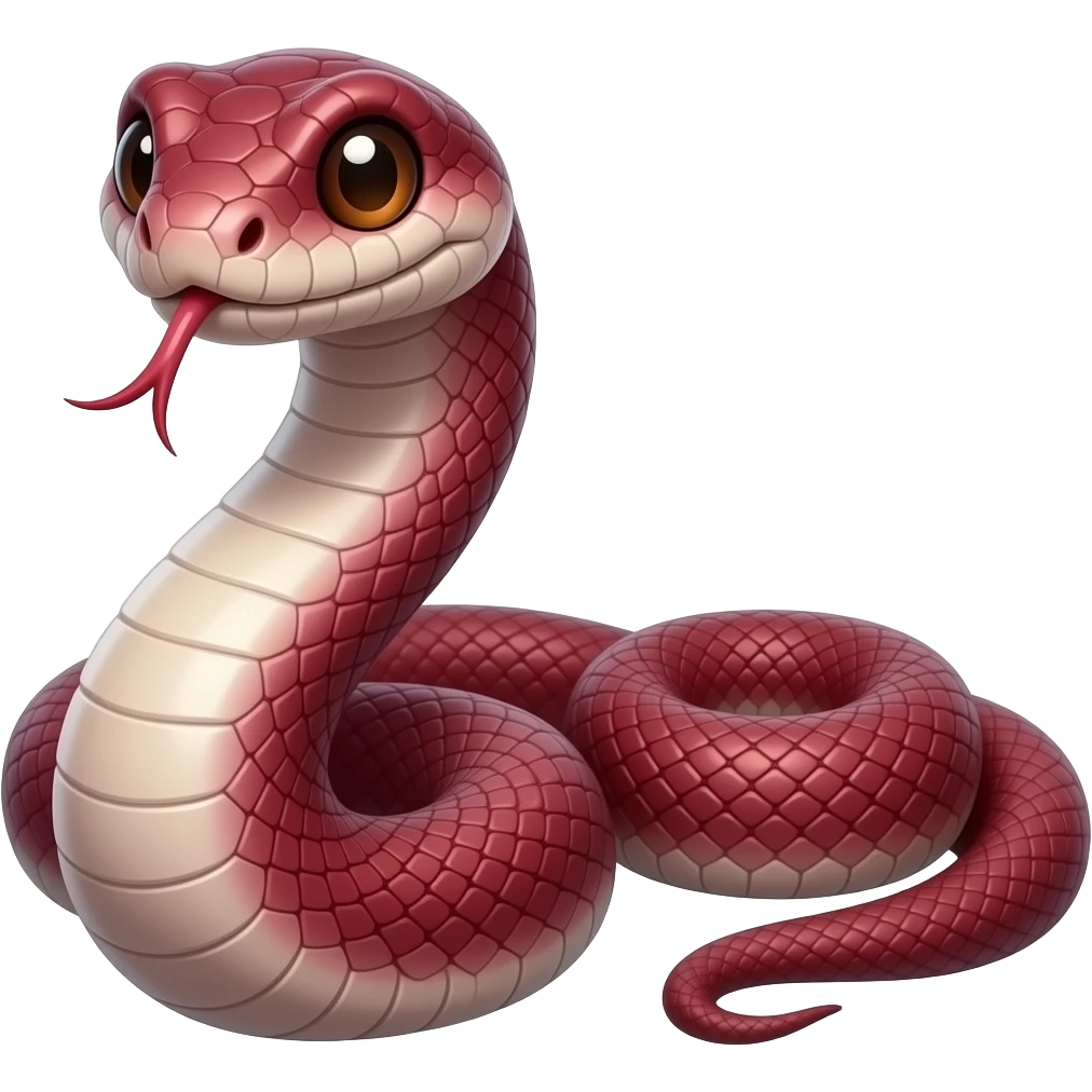 Fatty obese snake maroon color emoji