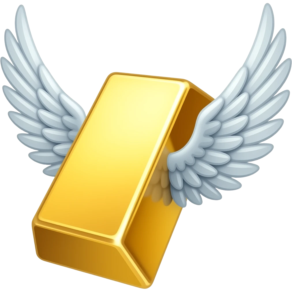 gold bar with wings emoji