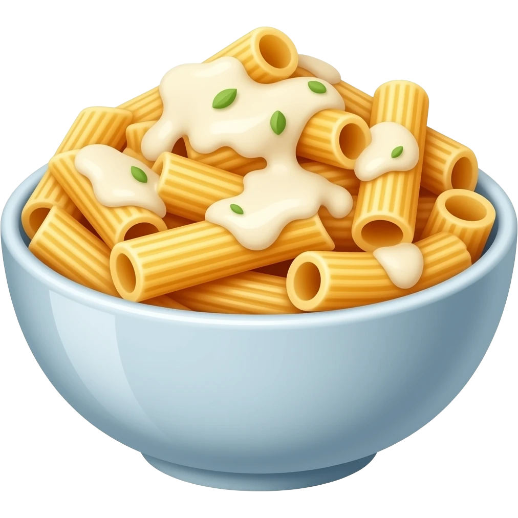 can you please make a really yummy looking pasta in a bowl  and creamy sauce emoji