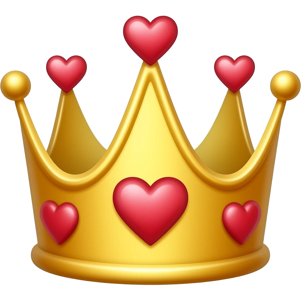 couronne avec des coeur emoji