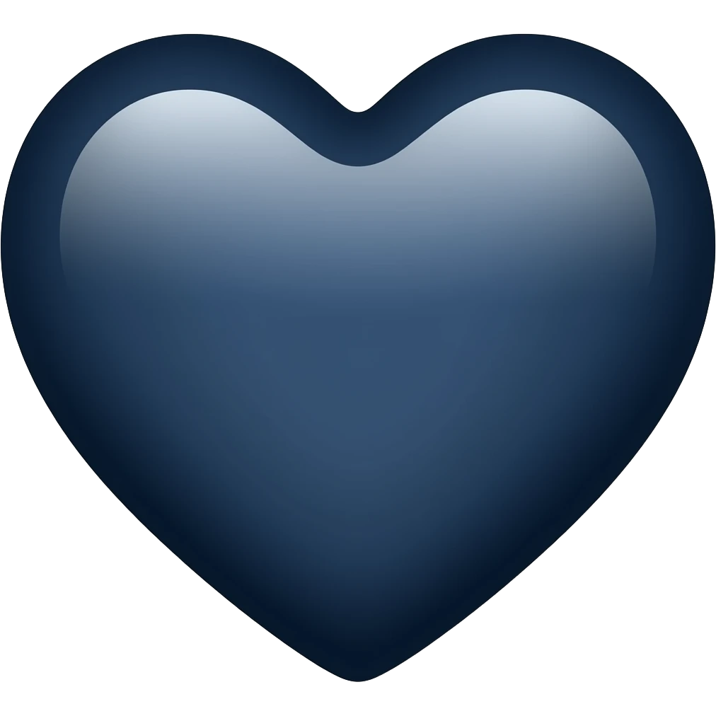 navy blue golden heart emoji