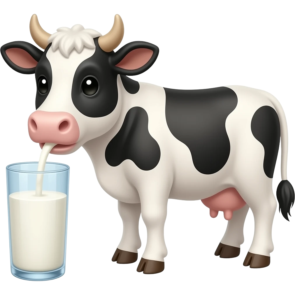 Vache qui boit du lait emoji