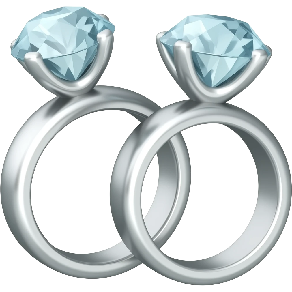 Two diamond weddings rings linked together emoji emoji