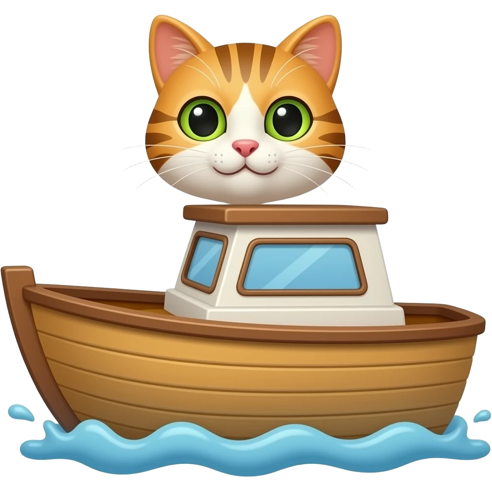 boat with a cat masthead on the bow emoji