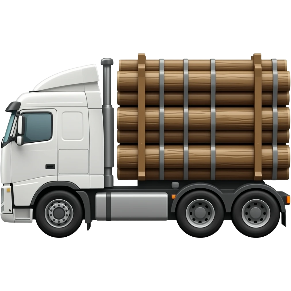 Log truck european side view emoji