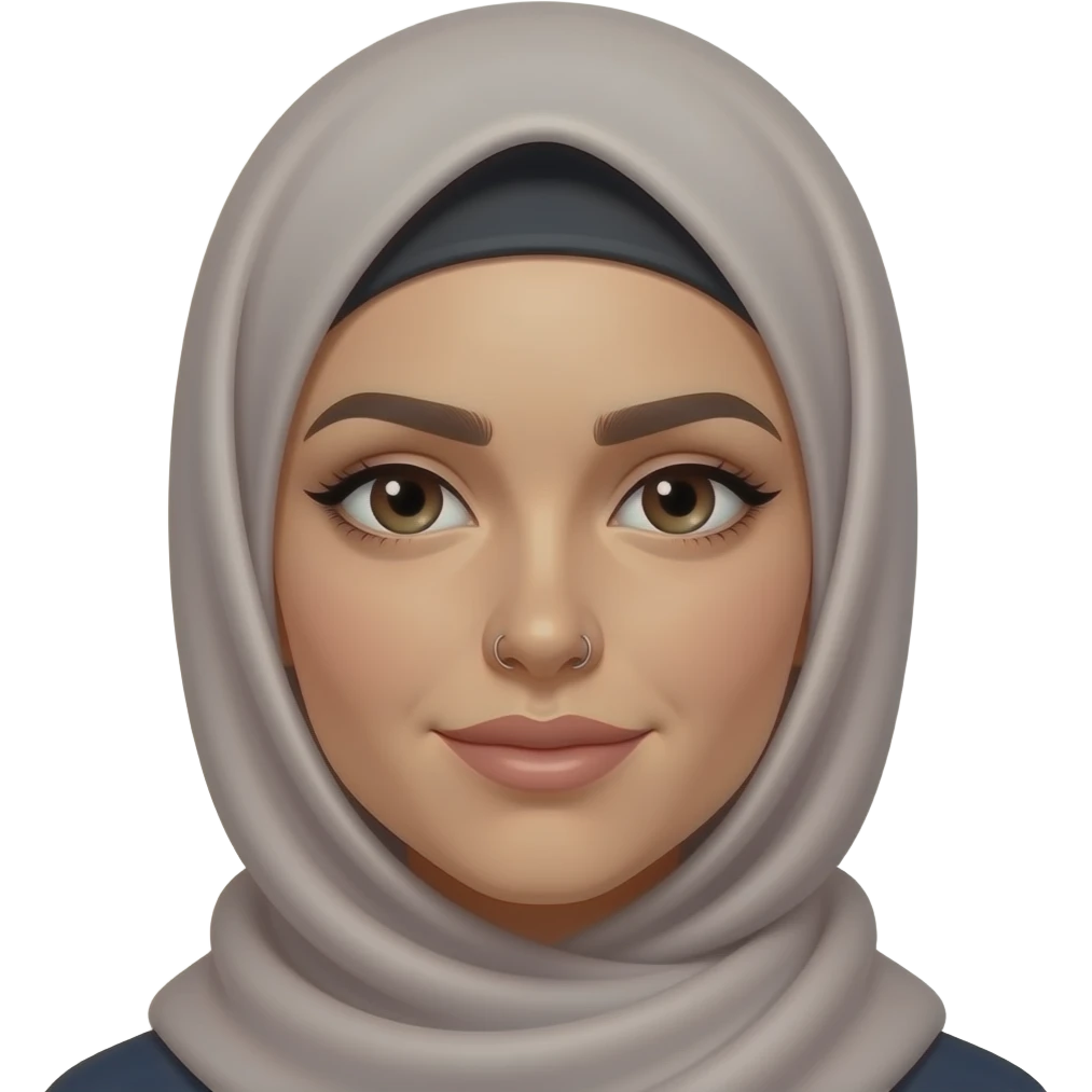 make her hijabi with a nose stud emoji