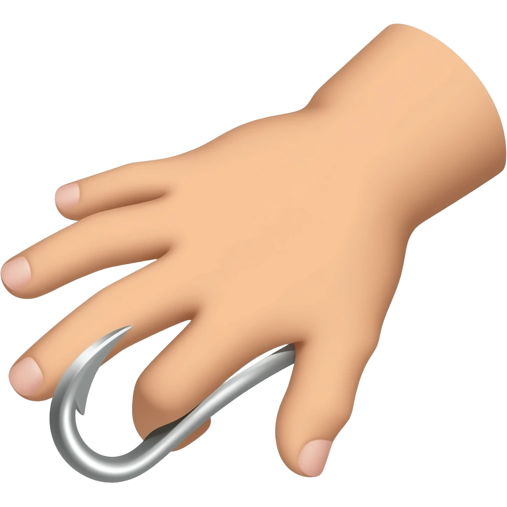 Add a hand with hook on this picture emoji
