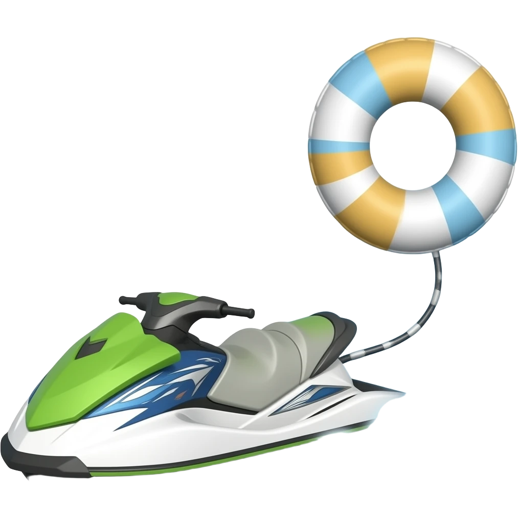 floatie connected to jet ski emoji