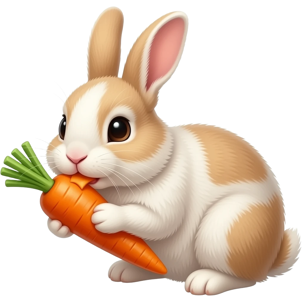 Rabbit eating carrots emoji