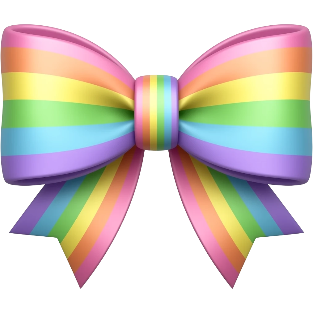 Sakura bow ribbon with a rainbow pastel! emoji