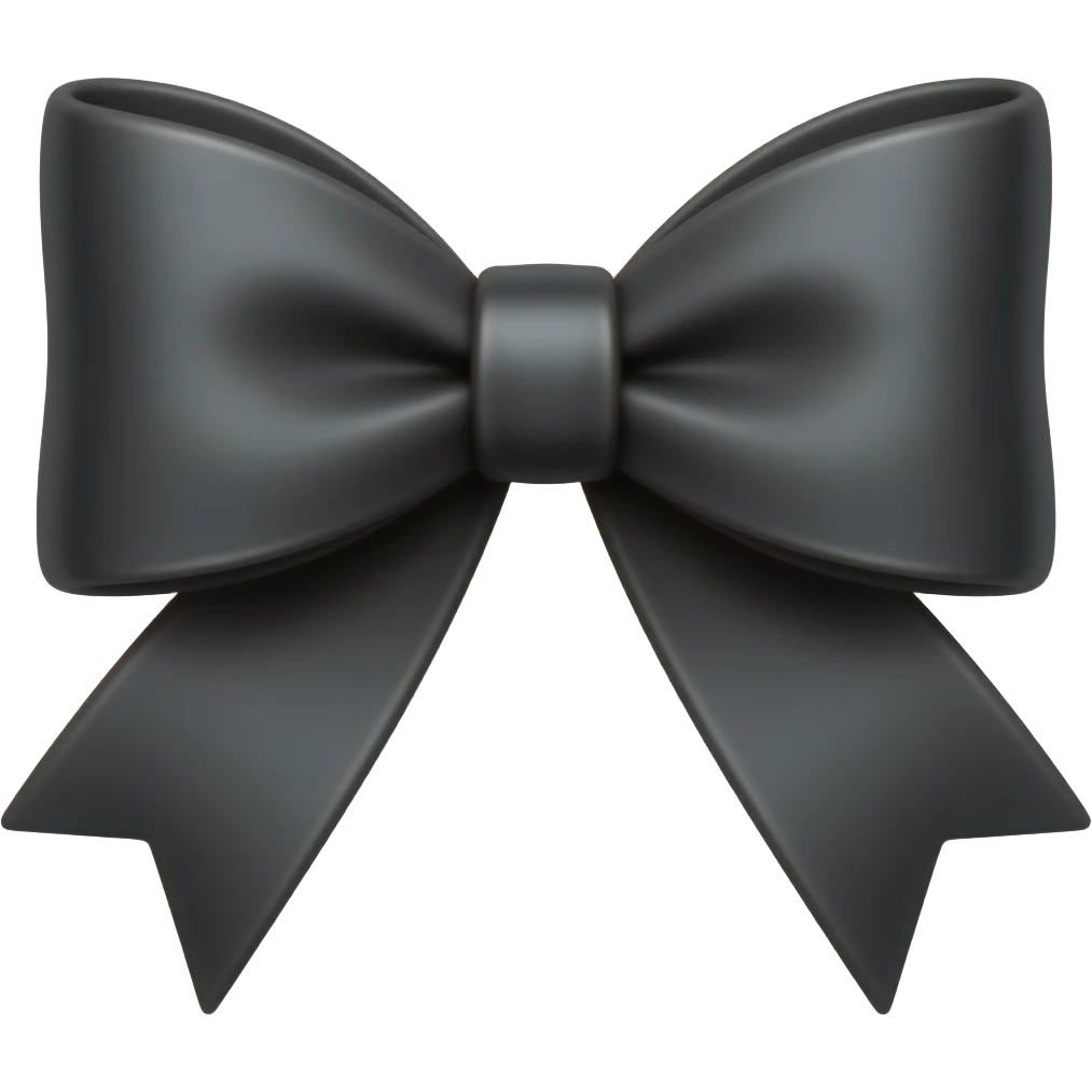 cute black ribbon bow emoji