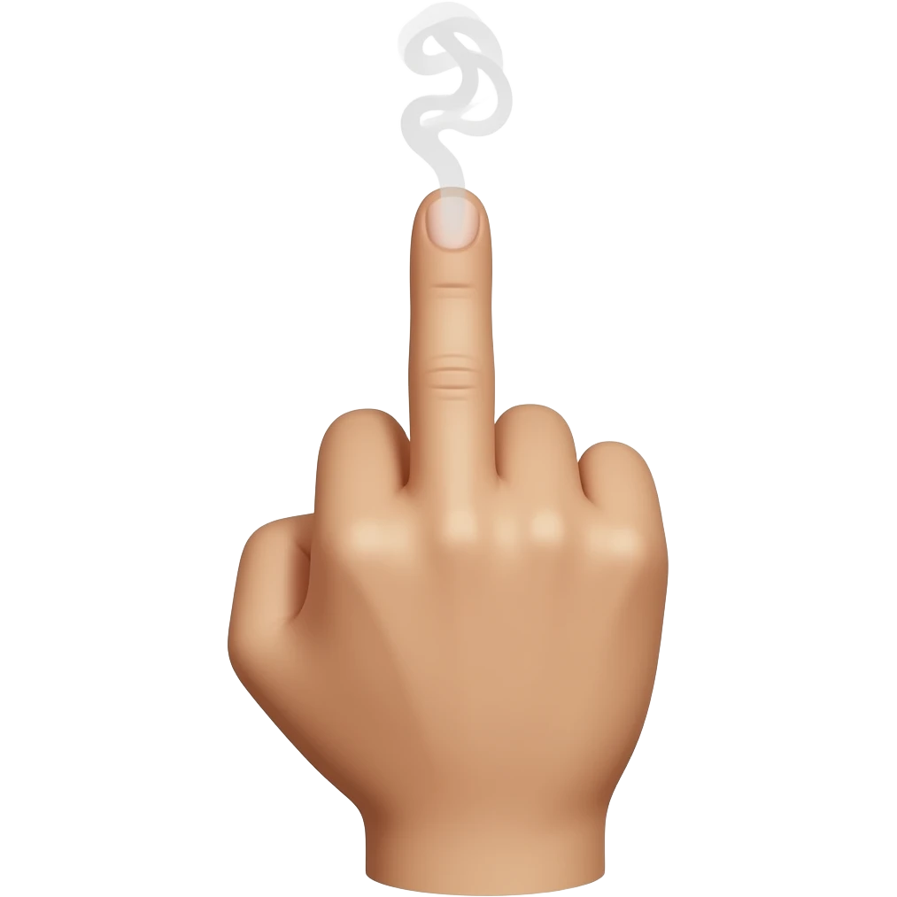 Middle finger with smoke emoji