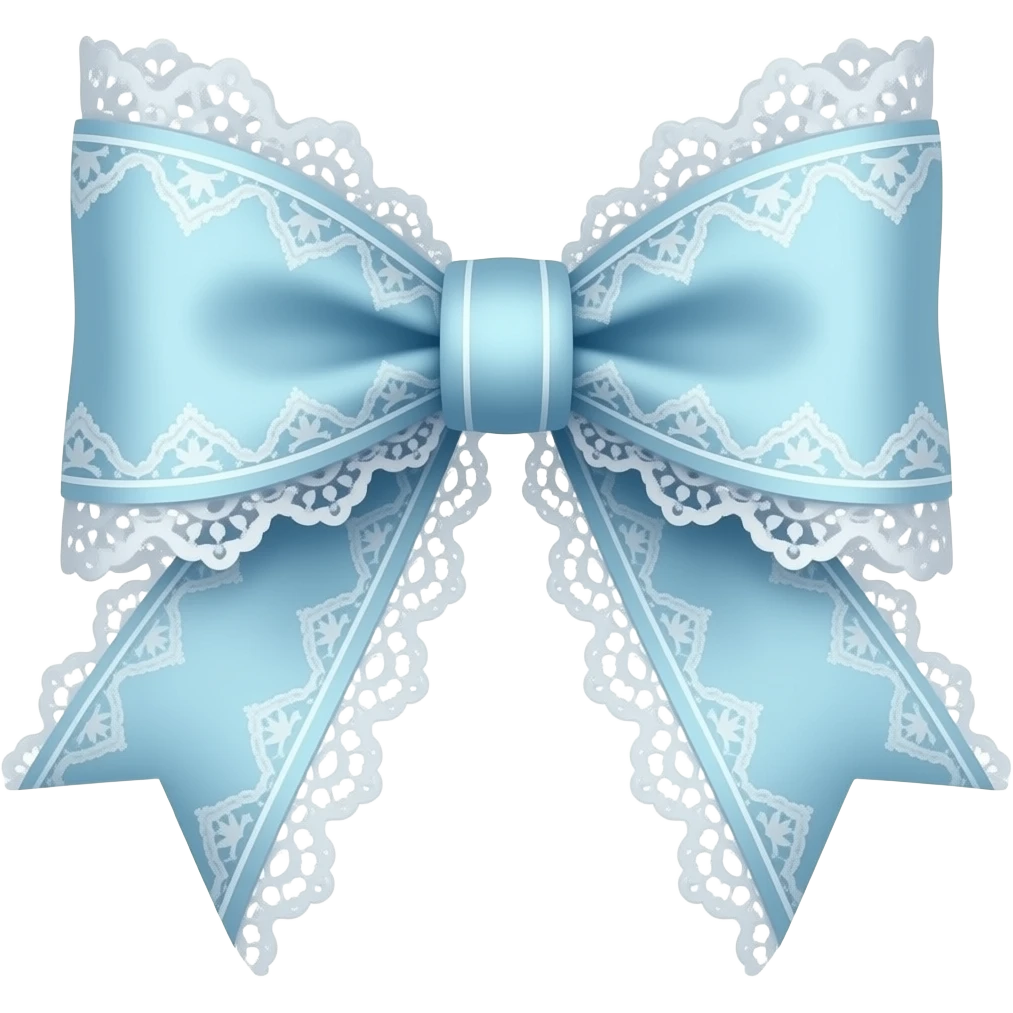 vintage rococo pastel blue neon bow with lace and frills emoji