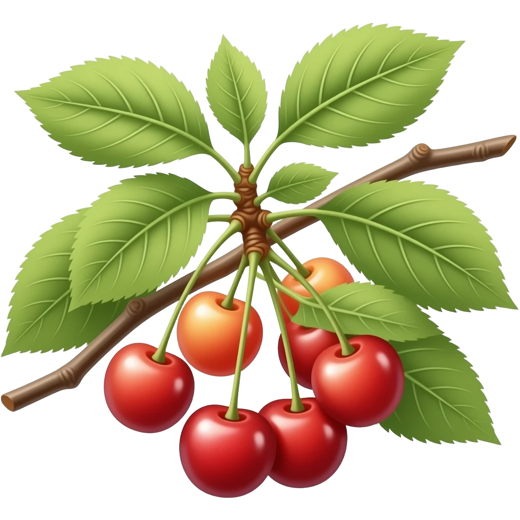 early cherries on the tree emoji