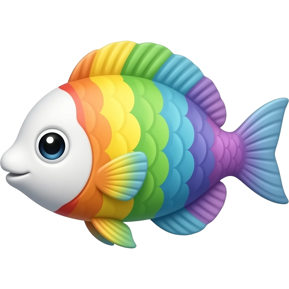Medieval style rainbow fish emoji