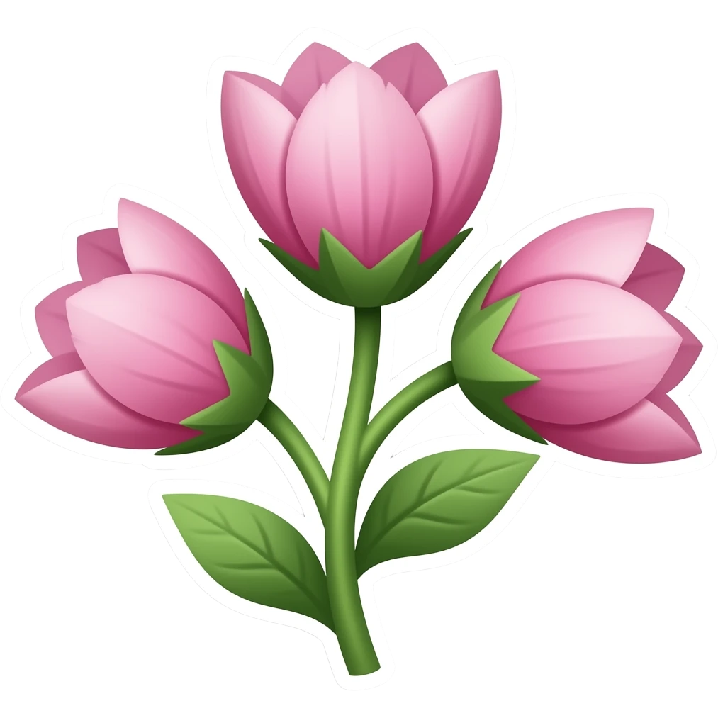 Pink small flowers sticker emoji