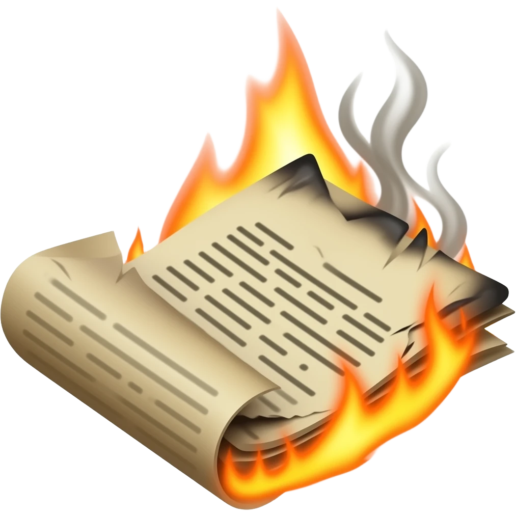 Create a burning document emoji
