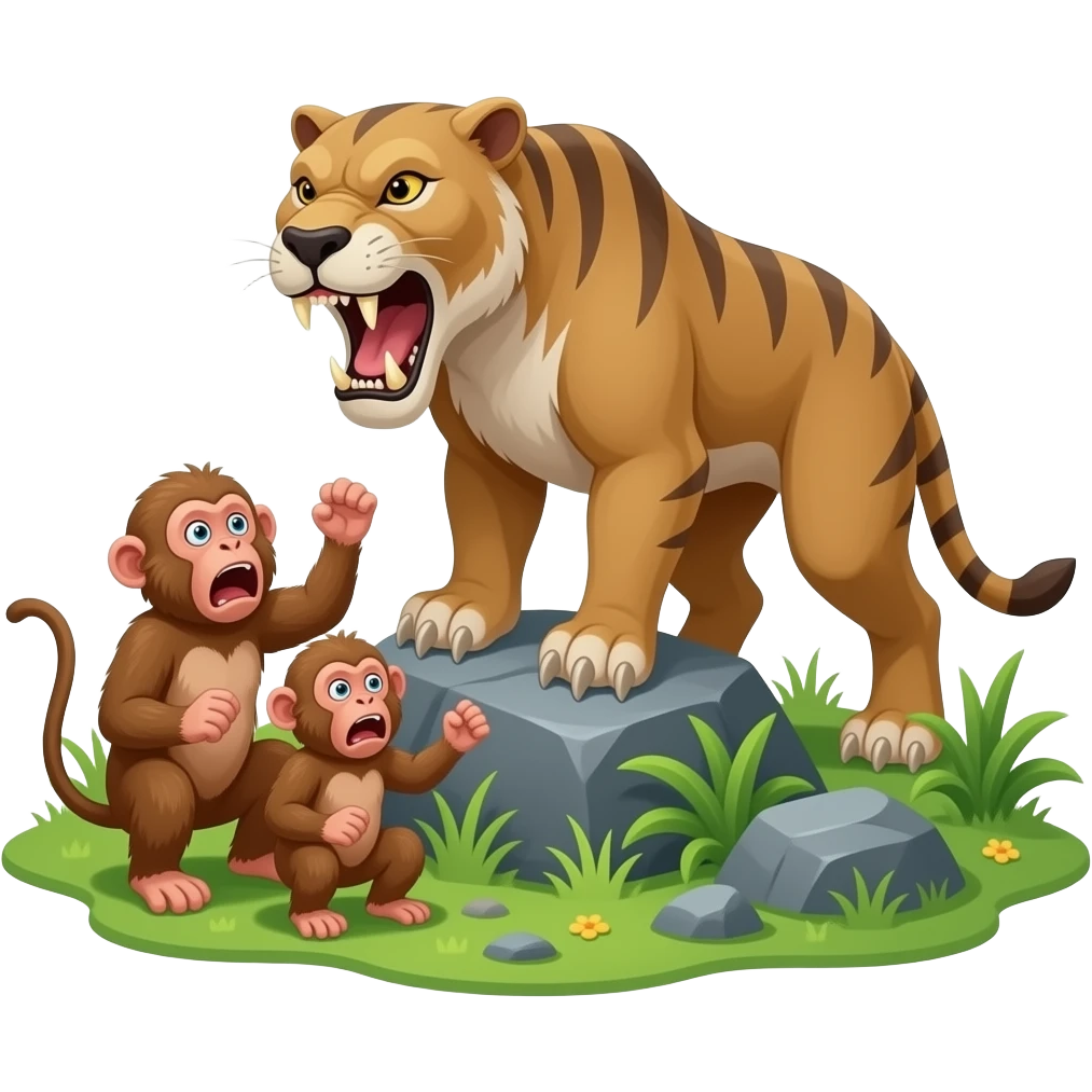 Smilodon scaring macaques emoji