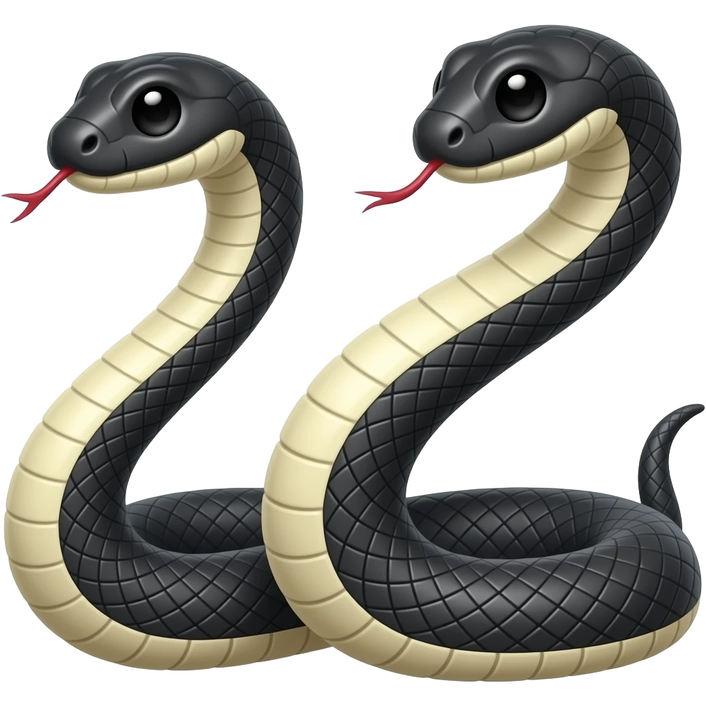 Black double faced snake emoji