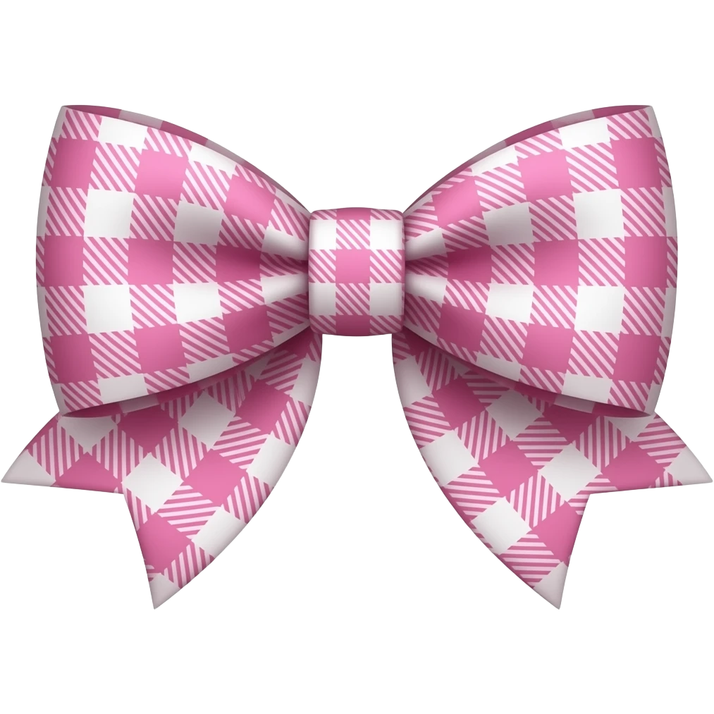 Light pink plaid coquette bow emoji