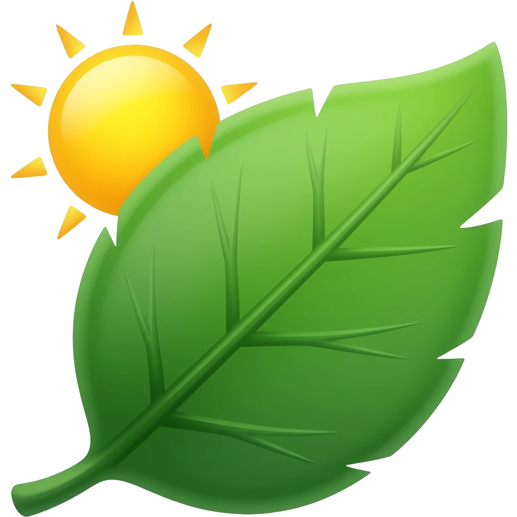 🍃 con un sol de fondo emoji