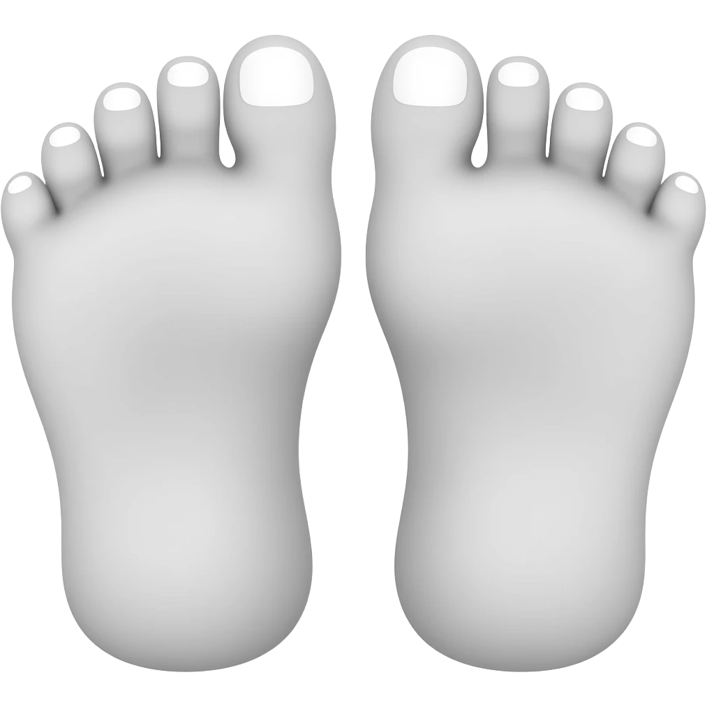 Very white gray feet with white toenails emoji