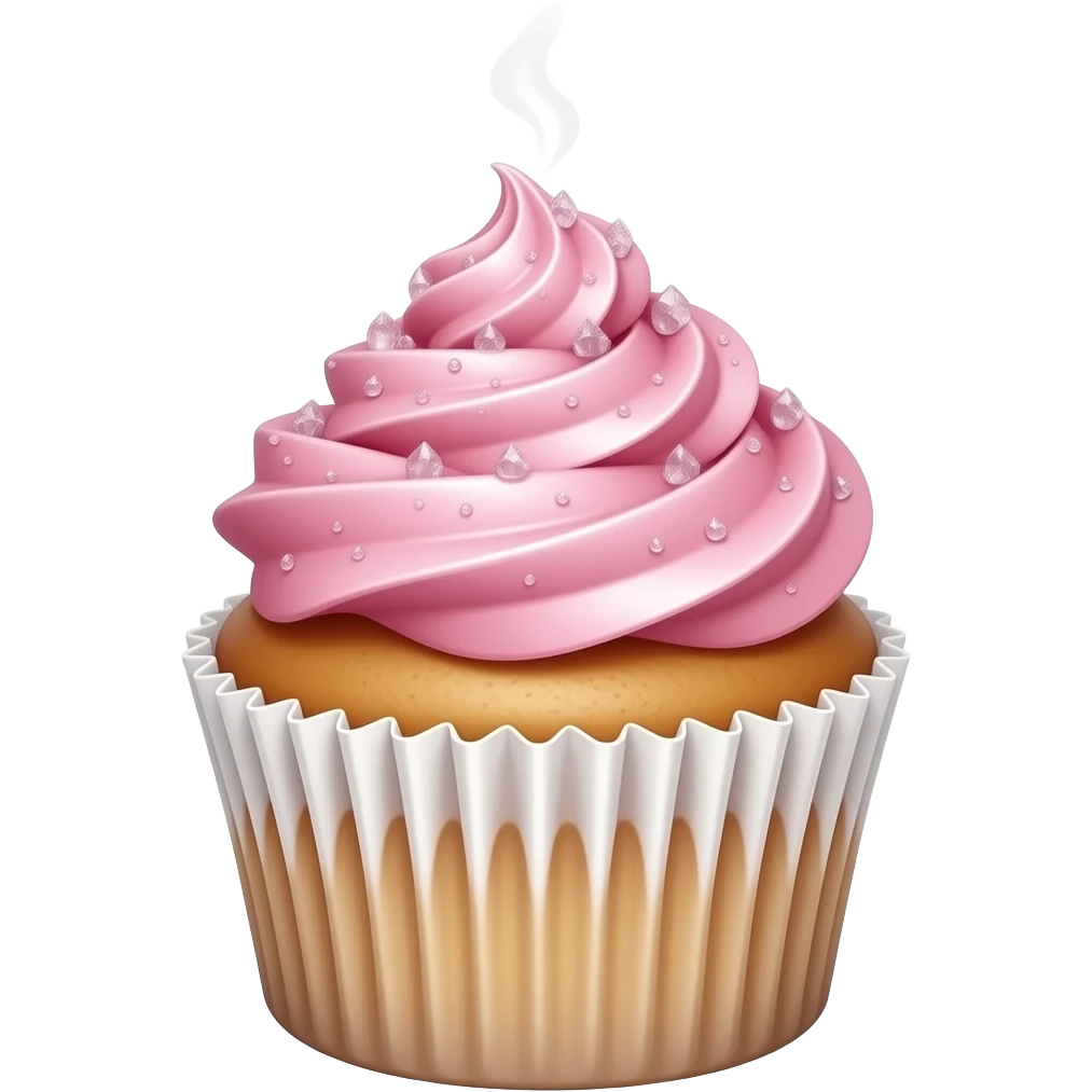 hyper realistic cupcake with pink icing emoji | AI Emoji Generator