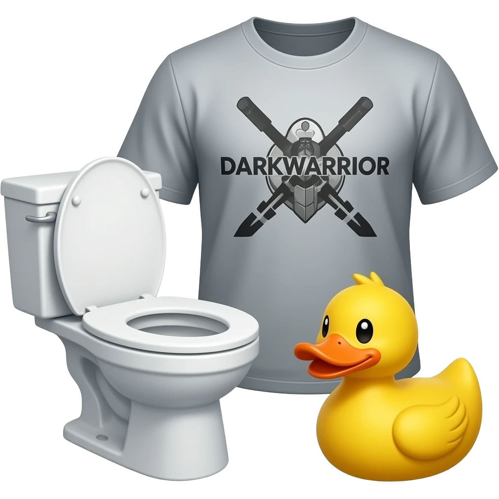 auf shirt steht Darkwarrior, mit Klo und wc ente emoji