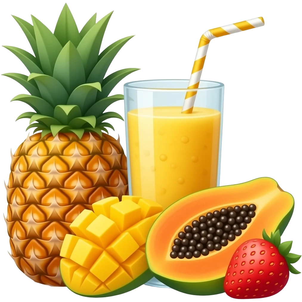 Pineapple mango and papaya smoothie no strawberry emoji