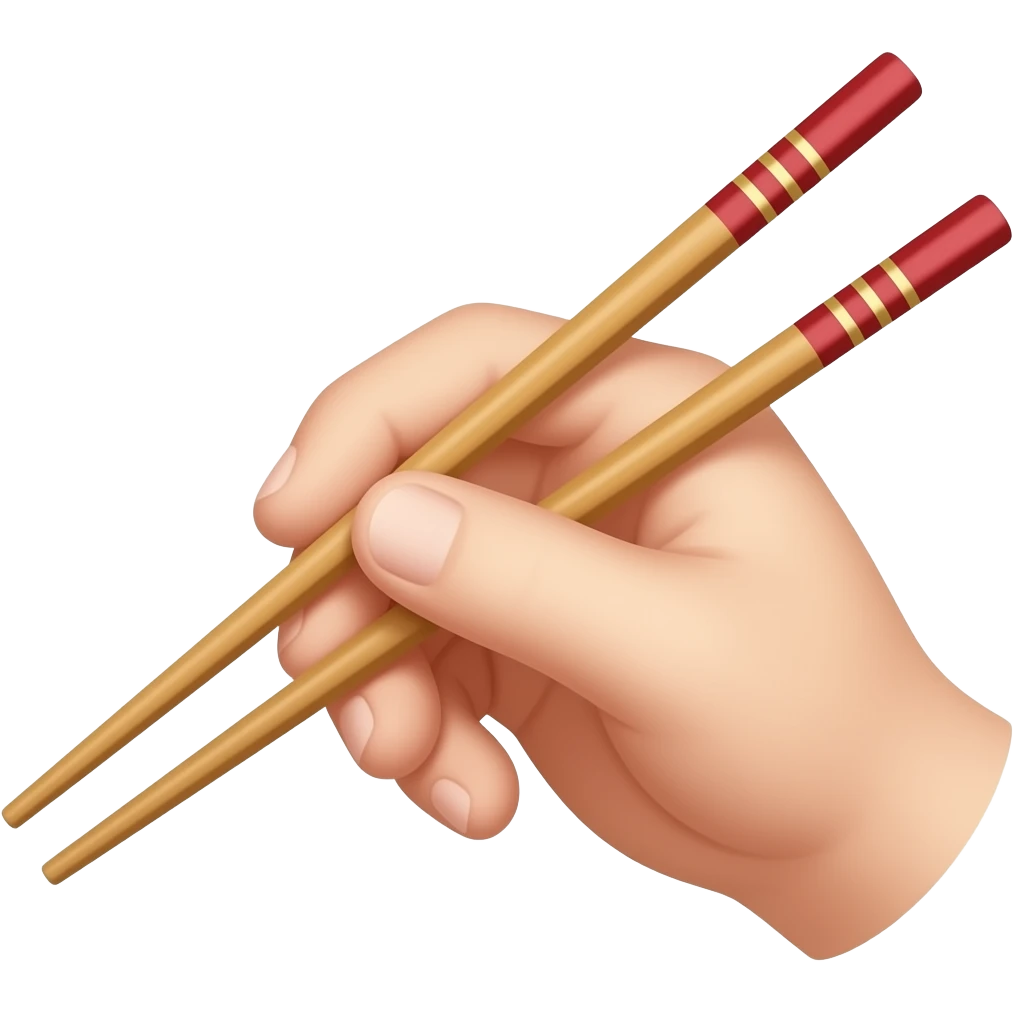 Hand using chopsticks emoji